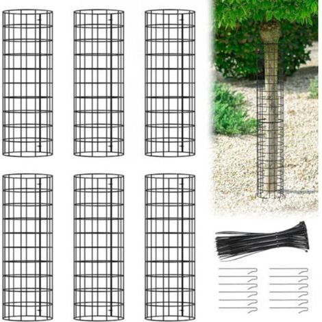 Grillage de protection pour tronc d'arbre - convient aux jardins, aux bois, au jardinage amateur, etc. - Lot de 6 pièces, 33 x 33 cm (1/4)