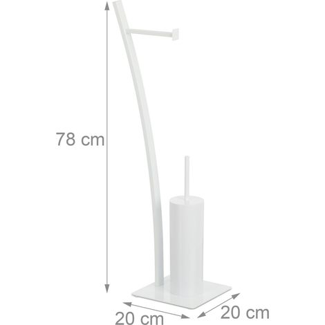 Set di accessori per WC pratico e moderno per bagno 40 x 20 x 20 cm in plastica bianca 130004058