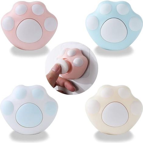 Set mit 4 selbstklebenden Wandhaken in Katzenpfotenform, kein Bohren erforderlich, zur Aufbewahrung von Schlüsseln sowie Küchen- und Badezimmeraccessoires - Crezuo