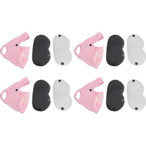 Lot de 4 masques de protection solaire pour le visage, avec support et protection oculaire, pour une utilisation en extérieur (rose). (1/5)
