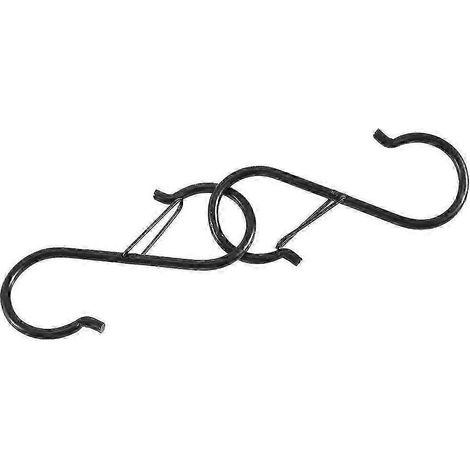 Lot de 12 crochets en S pour suspendre ustensiles de cuisine et tringles de placard - Crochets en S noirs pour suspendre plantes et pots (1/4)