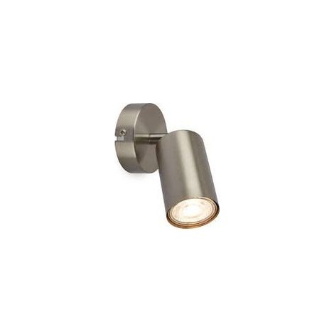 Foco de pared GU10 orientable en nickel satinado 10 x 11,5 cm