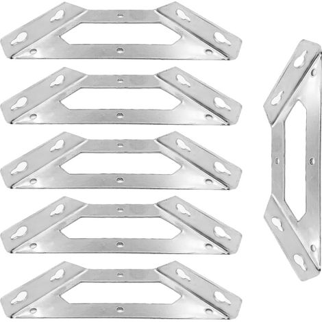 Set mit 6 Eckverbindern aus Edelstahl für Regale, Schränke, Stühle, Tische und Möbeltüren (Schrauben nicht im Lieferumfang enthalten) (1/5)