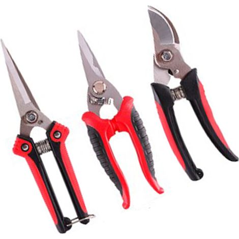Ensemble de Ciseaux de Jardin 3 en 1 pour Taille des Branches Épaisses et Fines - Outils de Jardinage Idéals pour la Pruning et la Floriculture-KZQ