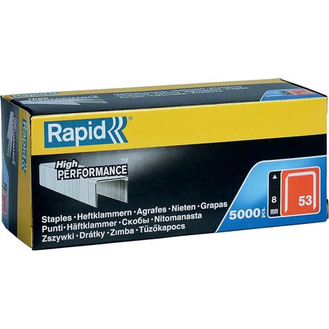 Grapa grapadora modelo 53 08mm fina ac rapid 5.000 pz