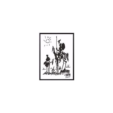Picasso Don Quichotte Toile Tableau Peinture Murale RéTro Toile Tableau Peintures Noir Blanc Murale Art Minimaliste Affiche Salon Decoration à La Maison 40x60 Cm Sans Cadre (1/4)