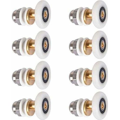 pièces 25mm Porte de Douche - Rouleau Roulette Roue pour Porte de Douche Roulettes Coulissantes Porte Roue de Remplacement pour Rouleau - Crezuo (1/3)