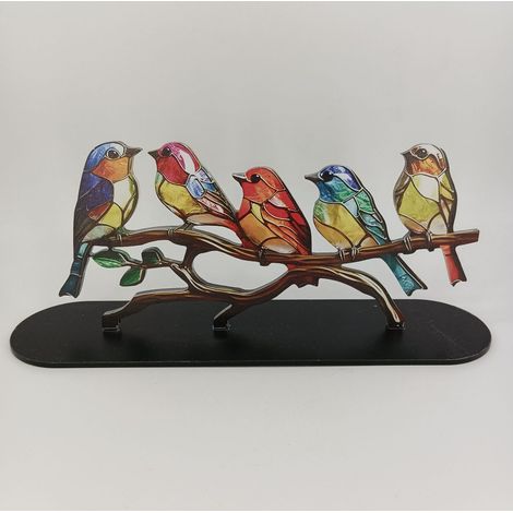 Dekorative und kreative Vogelfigur mit Blumen- und Vogelmotiven, ideal zur Dekoration eines Büros, eines Weinkellers oder zur Darstellung von 5 Kolibris. (1/5)
