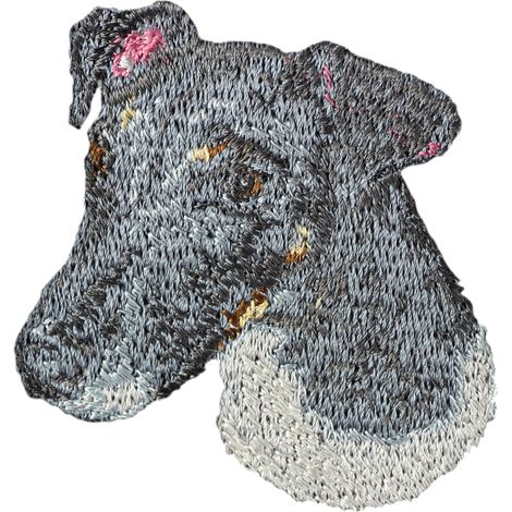 Fox terrier de pelo corto: parche con forma de perro, parche bordado, decoración única para mochila de Art-Dog. (1/3)