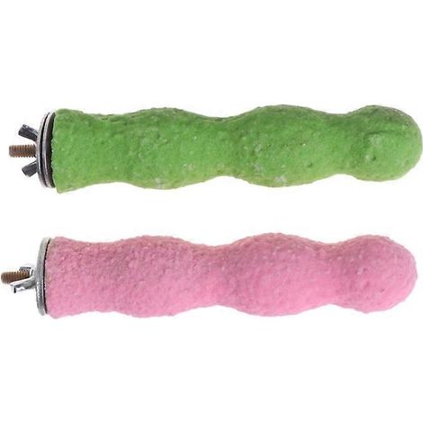 Perchoir pour oiseau coloré, support en bois naturel, jouet de grimpe et de repos, ponçage des griffes, taille S.