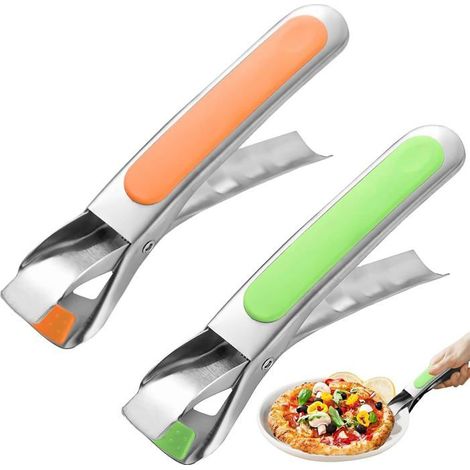 2 pinces en acier inoxydable, antidérapantes et résistantes à la chaleur, pour friteuse à air, four et plaque à pizza