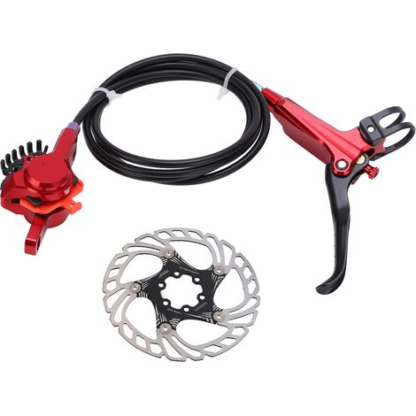 Kit de freins à disque vélo route et VTT MEIJUN - Jeu complet freins avant arrière rouge (1/5)