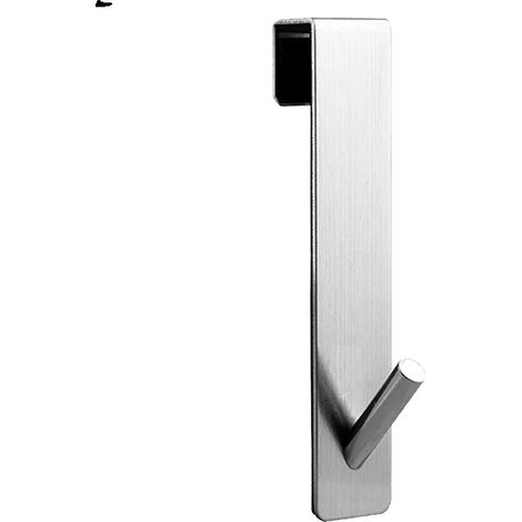 Gancho para puerta de ducha, acero inoxidable, diseño que ahorra espacio, plateado - 1 unidad, 17,8 cm - b (1/2)