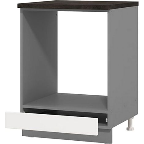 Moiolaaa Küchenregal, Küchenschrank mit Schublade, 2 Böden, Schiebetüren, 55x60x82h cm, Weiß