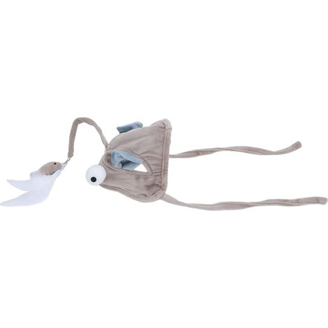 Bâton interactif en forme de tête de poisson pour chat - Jouet à attraper - Adorable chapeau pour chat - Pour tours de cou de 24 à 30 cm (1/5)