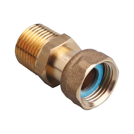 Gurtner – Raccord gaz naturel droit femelle G 1/2" et mâle conique R 1/2" – Finition brossée – Pression maxi 500 mb – Joint inclus