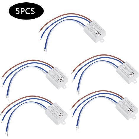 Keenso Interrupteur de contrôle du son et de la lumière LED petit et pratique pour lampes, capteur haute performance, 5 pièces, compatible avec les plafonniers LED, plafonniers, plafonniers, de (1/5)