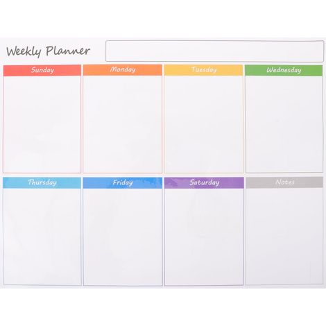 Tableau blanc magnétique effaçable pour réfrigérateur, panneau mural, agenda hebdomadaire (1/5)