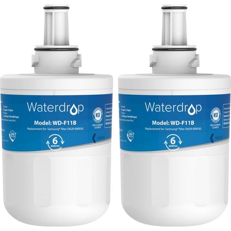 Waterdrop Filtre Frigo Remplacement pour Samsung® DA29-00003G, 2 Pack, Remplacement pour Samsung® Aqua Pure Plus Réfrigérateur DA29-00003G DA29-00003B DA97-06317A DA61-00159A HAFCU1/XAA HAFIN2 (1/5)