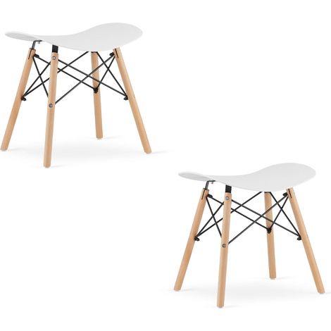 Taburete Valora CORFU blanco ergonómico para cocina diseño x2 (1/5)