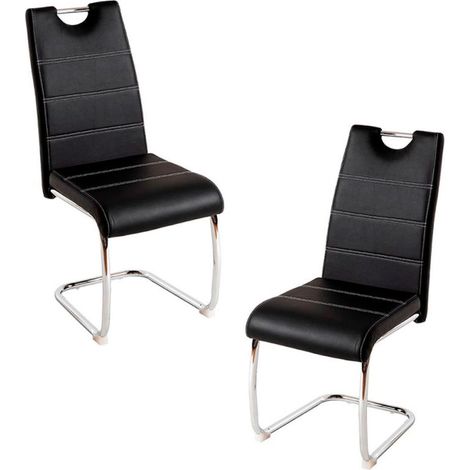 Packs Sillas Comedor - Pack 2 Sillas Hallen Polipiel - Negro (1/5)