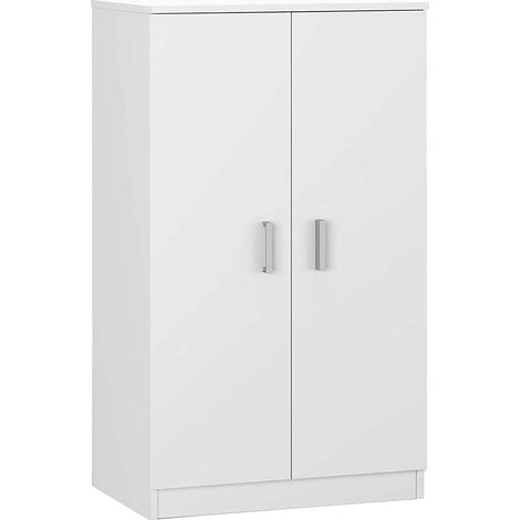 Dmora Armadio multiuso Norwalk, Armadio portascarpe a 2 ante, Mobile basso con 6 ripiani, Scarpiera bassa moderna, cm 75x36h101, Bianco, con imballo rinforzato (1/5)