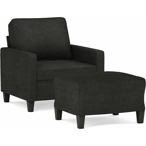 Maison Exclusive - Poltrona con Poggiapiedi Nero 60 cm in Tessuto (1/5)