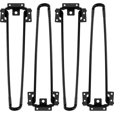 AIDUCHO Pieds De Table Pliants 4 Pcs Pieds De Table Pliants En Épingle À Cheveux 20cm Hauteur Noir Heavy Duty Facile À Installer Pied De Table Basse Pliant (1/5)