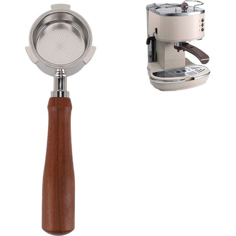 51-mm-Filterhalter ohne Boden für DeLonghi-Kaffeemaschinen – Filter aus Edelstahl 304 mit 3 Füßen – ergonomisches und abnehmbares Design (1/5)