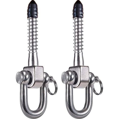 Crochet de Balançoire pour poutres en Bois, 2 Pièces Fixation Hamac, 304 INOX Suspension de Balançoire, Crochet Hamac Crochet, Plafond Charge Lourde pour de Sable Chaise Hamac (1/5)