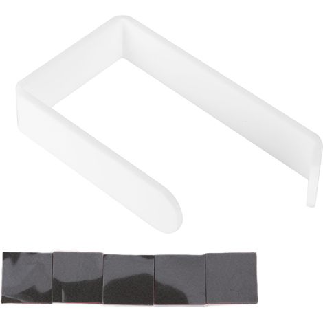 Wandmontierter Acryl-Rollenhalter zur Papiertaschentuchhalterung (ohne Bohren) für Bad und Küche, Weiß (1/5)