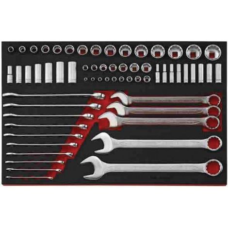 Juego de llaves y vasos pulgadas 1/4"- 3/8" - 1/2" TTEAF62 TENGTOOLS