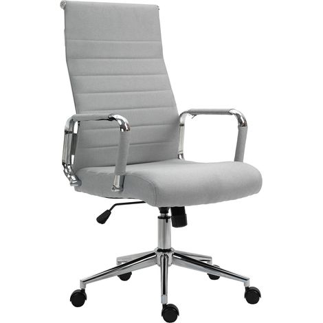SVITA OFFICE COMFORT Comfort Bürostuhl Kunstleder Höhenverstellbar Wippbar Schreibtischstuhl Ergonomisch Drehstuhl mit Rollen Hellgrau