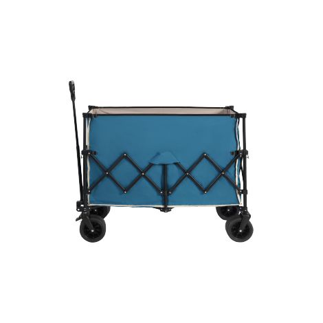 Beach Wagon,Collapsible Wagon 220lbs with Big Wheels Foldable Wagon Carts, Heavy Duty 300L Folding Utility Garden Cart with Big All-Terrain Beach Wheels & Drink Holders. Blue