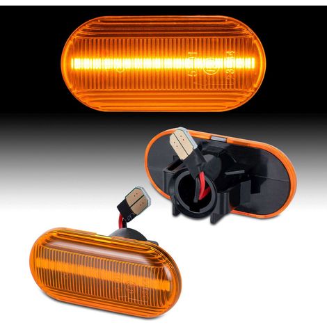 KIT 2 INDICATORI DI DIREZIONE LATERALI A LED COMPATIBILE CON SMART FORTWO  MERCEDES-BENZ W453, VETRO TRASPARENTE (1/2)