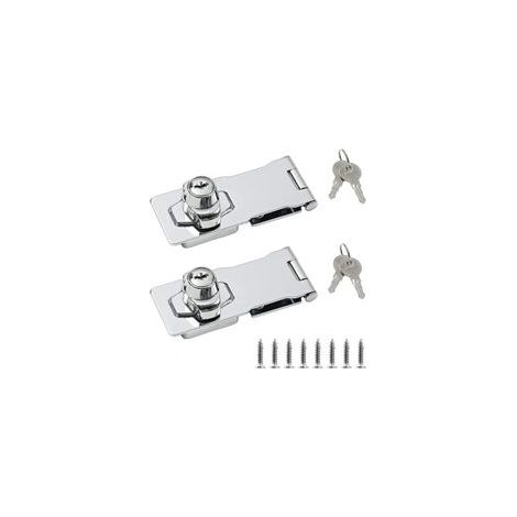 Lot de 2 cadenas à moraillon en acier inoxydable 4 pouces – JINFGERNE – Loquet sécurisé pour porte, abri de jardin et armoire