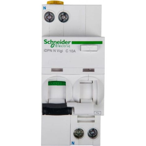 Interruttore differenziale 2P 10A C 0.03A tipo AC iDPN N vigi A9D31610