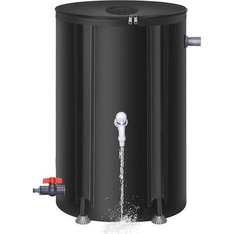Filiyano-Récupérateur d'eau de pluie pliable de 100 L, récupérateur d'eau de pluie portable pour la collecte des eaux pluviales des gouttières (1/5)