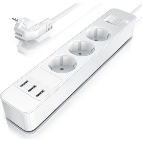 BEARWARE Steckdosenleiste Mehrfachsteckdose Steckerleiste 3680W, 3-fach (1/5)