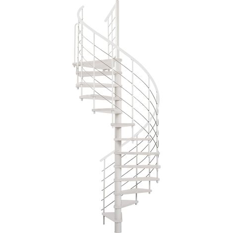 Minka Spindeltreppe Venezia Smart 38 - 305,5cm Geschosshöhe Weiß Weiß 140cm Durchmesser (1/5)