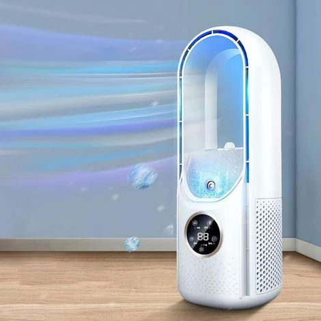 Ventilateur Tour Sans Pales,Ventilateur Silencieux sans Pale pour chambre à coucher,6 Vitesses de Réglage,Humidification,Minuterie 6H,Ventilateur colonne pour salon et chambre (Blanc) (1/5)