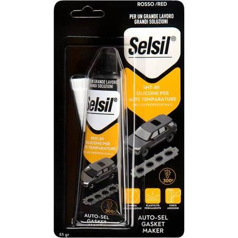12 x SELSIL SILICONE ALTA TEMPERATURA SHT-85 ROSSO 85 G