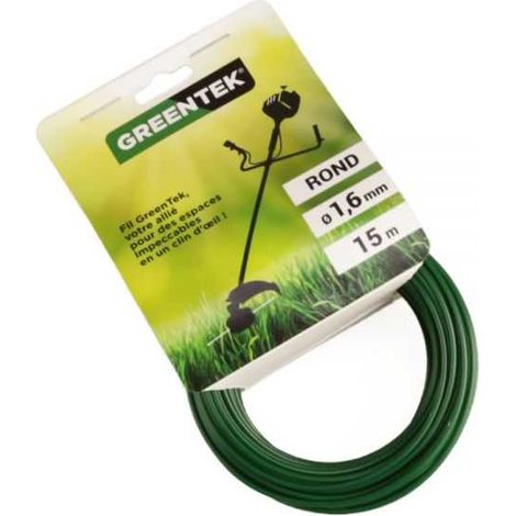 Fil débroussailleuse Rond 1,6 mm x 15 m Greentek (1/4)
