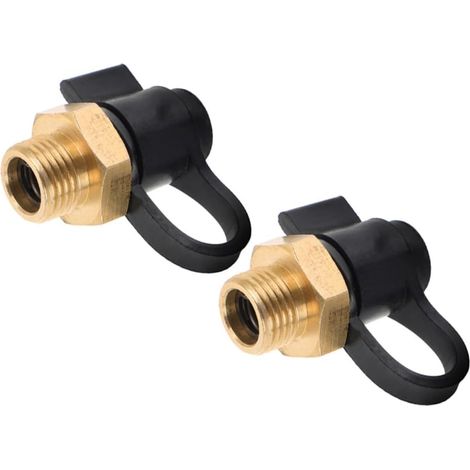 Vanne de Purge pour Compresseur D’air, Lot de 2, Métal Plastique Adaptateur pour Réservoir de Gaz, Raccords de Port, Compatible Radiateur et Réservoir, Usage Simple (1/2)