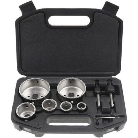 Jeu Scies de cloche Ensemble d’outils 9 pièces Perceuse Carreaux Carrelage Trépan de forage Couronne-φ22,28,35,44,68,73mm
