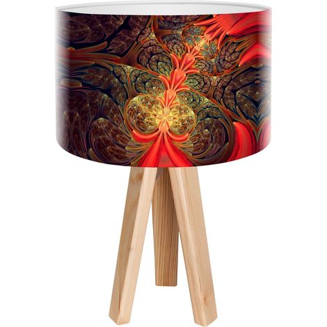 Lampe de chevet mandala foto-301 - Bois clair