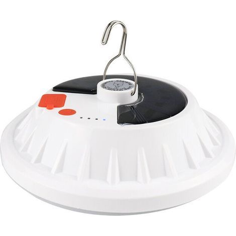 Lampada da campeggio a LED solare ricaricabile tramite USB con telecomando, impermeabile IPX7 e con 5 modalità. (1/4)