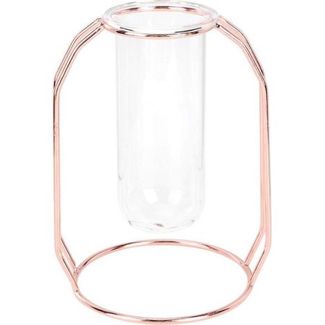Jeffergarden Vases transparents pour plantes hydroponiques, Pot de fleur, décoration de table pour la maison, or rose (1/5)
