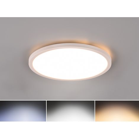 Flache LED Deckenleuchte AUREO Weiß, dimmbar, RGB Farbwechsler, Ø 29cm (1/5)