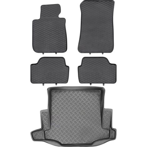 Juego de alfombrillas de goma para coche y alfombrilla para maletero para BMW Serie 1 E87 Hatchback (2004-2011).